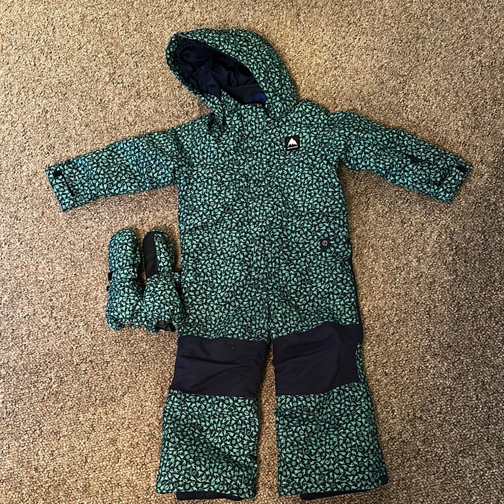 Toddler Burton 2L One-piece Snow Suit & Matching Grommitt Mittens